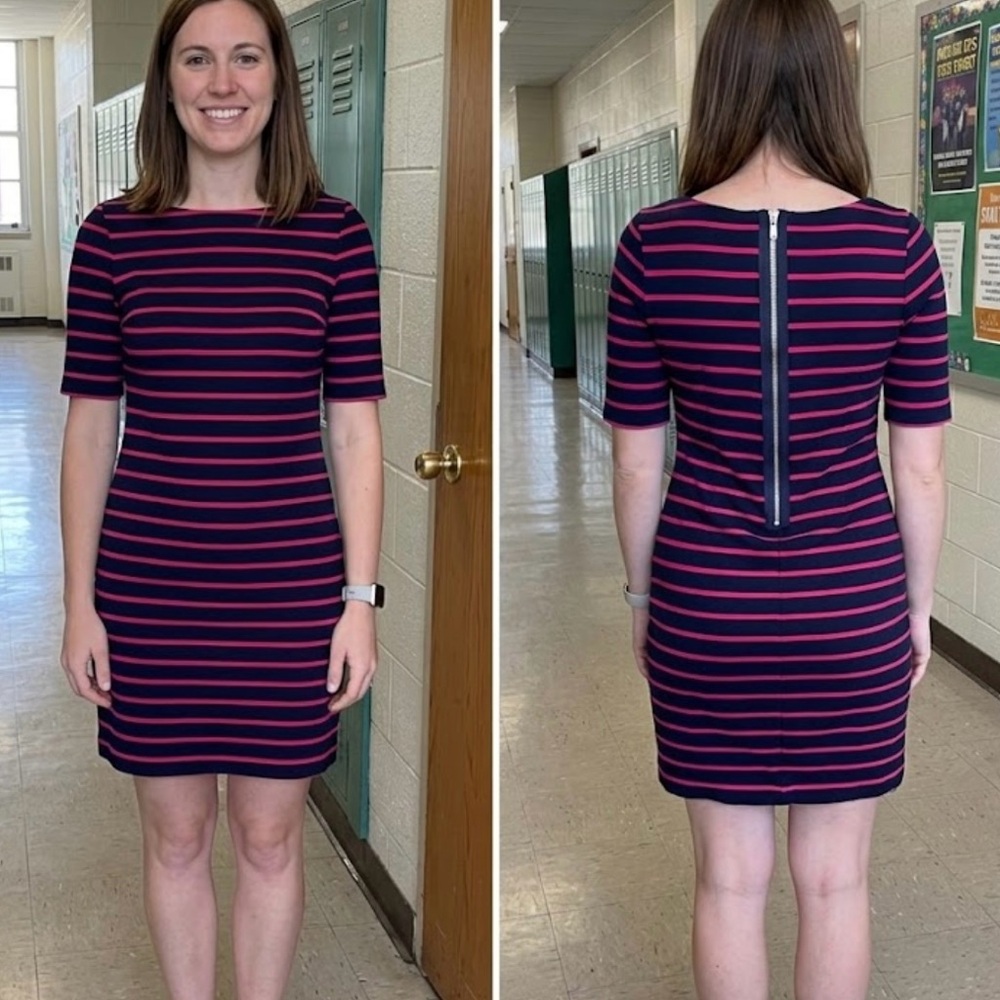 Banana Republic Black and Red striped dress